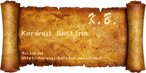 Kerényi Bettina névjegykártya
